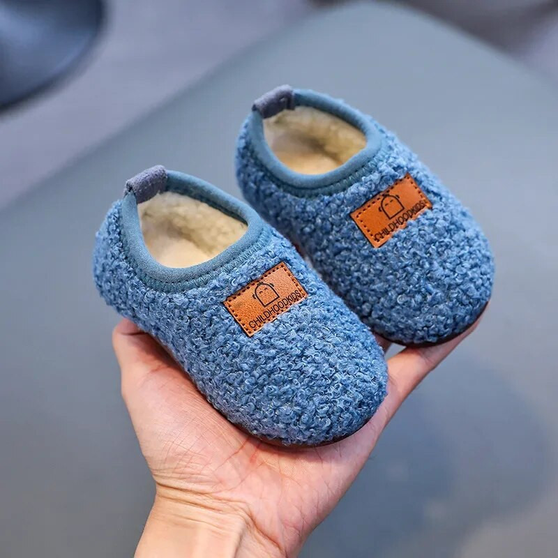 Gril Shoes Baby Cotton Shoe 2023 Rudens Ziemas Jauni Ērti Silti Bērnu Apavi Plus Mājas Unisex vilnas kokvilnas apavi Gudri mājas apavi