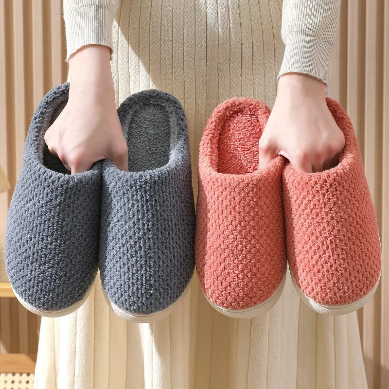 Zimske ženske plišane papuče Muške kućne tople cipele Odrasle Mekana vuna Ležerne na debelom potplatu od flanela za spavaću sobu Prigušene tobogane