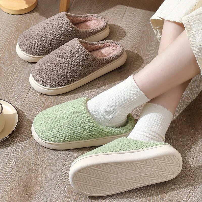 Zimske ženske plišane papuče Muške kućne tople cipele Odrasle Mekana vuna Ležerne na debelom potplatu od flanela za spavaću sobu Prigušene tobogane