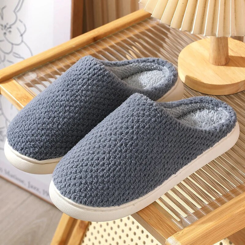 Zimske ženske plišane papuče Muške kućne tople cipele Odrasle Mekana vuna Ležerne na debelom potplatu od flanela za spavaću sobu Prigušene tobogane