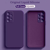 Τετράγωνη θήκη υγρής σιλικόνης για Samsung Galaxy S24 S23 A73 A53 A33 A23 A13 A52 A72 A42 A71 A51 A21S Πολυτελές μαλακό κάλυμμα