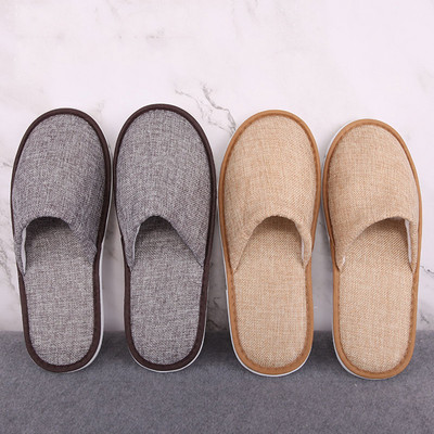 Disposable Hotel Travel Spa Portable Flop Shoes Men Women Home Guest Indoor Slippers Unisex Slippers Summer Linen Slippers