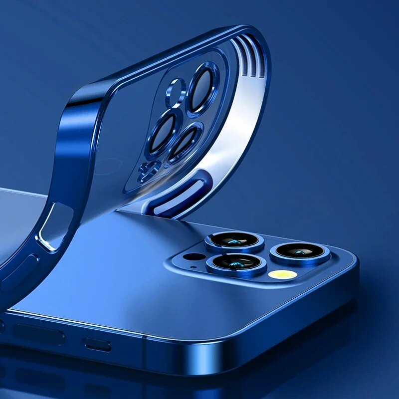 Luxus bevonat négyzet alakú átlátszó tok iPhone 12 11 13 14 15 Pro Max Mini SE X XS XR 7 8 Plus puha vékony átlátszó burkolathoz