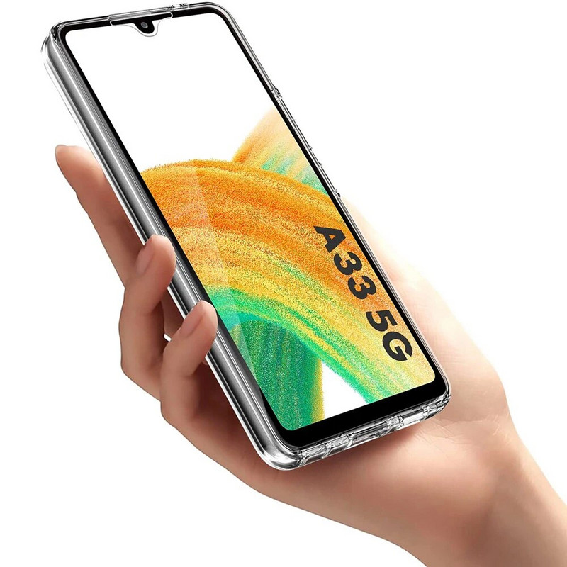 Θήκη σιλικόνης 360° Full Cover για Samsung Galaxy A53 A73 A33 A13 A52 A72 A32 A22 A12 A51 A71 A70 A50 Clear Hybrid PC Hard Coque