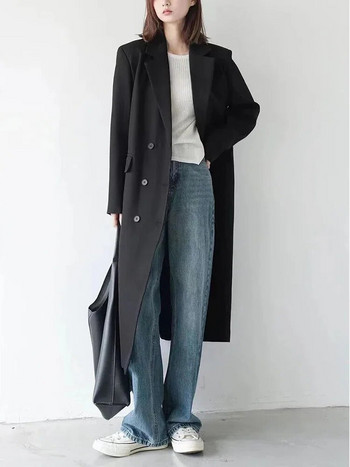 Long Trench Women Leisure Streetwear Office Lady All-Match Κομψά πανωφόρια ιδιοσυγκρασίας Μινιμαλιστικό Harajuku Windbreaker Γυναικείο παλτό