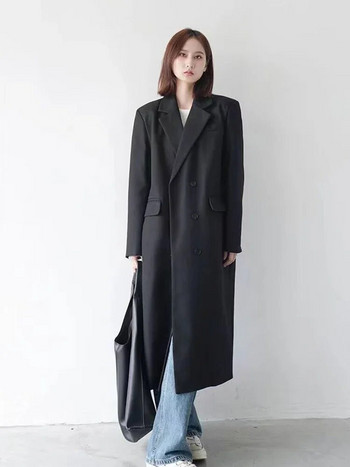 Long Trench Women Leisure Streetwear Office Lady All-Match Κομψά πανωφόρια ιδιοσυγκρασίας Μινιμαλιστικό Harajuku Windbreaker Γυναικείο παλτό