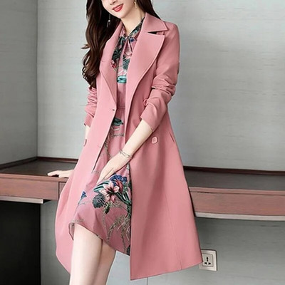 Moodsad revääri nööbid, sidemega vöörimantlid Naiste riided 2023. aasta sügis, uued ülisuured vabaaja ülaosad.