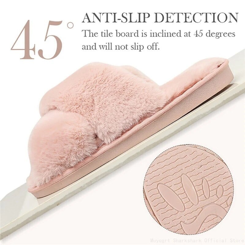 2023. aasta talvine naiste kodu, siseruumides, vabaaja sussid, naiste plätud kohevad jalatsid Ristslaidid Naiste pehmed plüüskarvased sussid