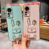 3D Cute Rabbit kokkupandav statiiviümbris Xiaomi Redmi Note 12 11 10 9 9A 9T 9C 8 10C 7 M3 X3 Pro Max elektrilise löögikindel kate jaoks
