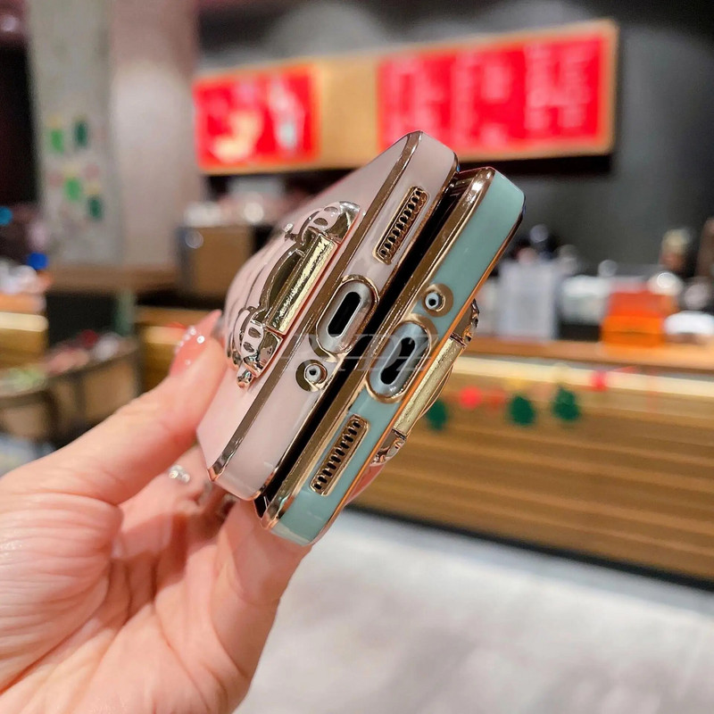 3D Cute Rabbit kokkupandav statiiviümbris Xiaomi Redmi Note 12 11 10 9 9A 9T 9C 8 10C 7 M3 X3 Pro Max elektrilise löögikindel kate jaoks