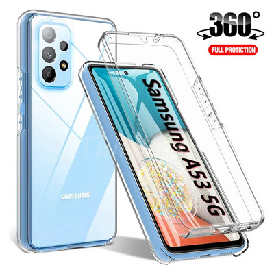 360 Full Body Cover Ütésálló tok Samsung Galaxy A24 A53 A34 A54 A13 A03 A14 A52 A52S A33 A72 A73 A32 A22 A23 5G lökhárítóhoz