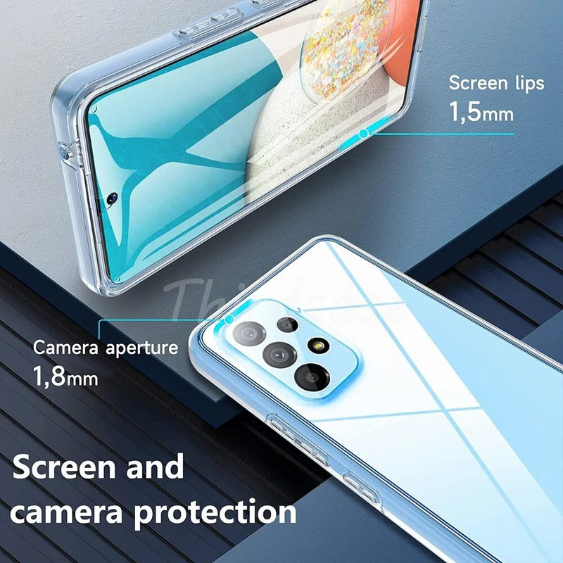 360 Full Body Cover Ütésálló tok Samsung Galaxy A24 A53 A34 A54 A13 A03 A14 A52 A52S A33 A72 A73 A32 A22 A23 5G lökhárítóhoz