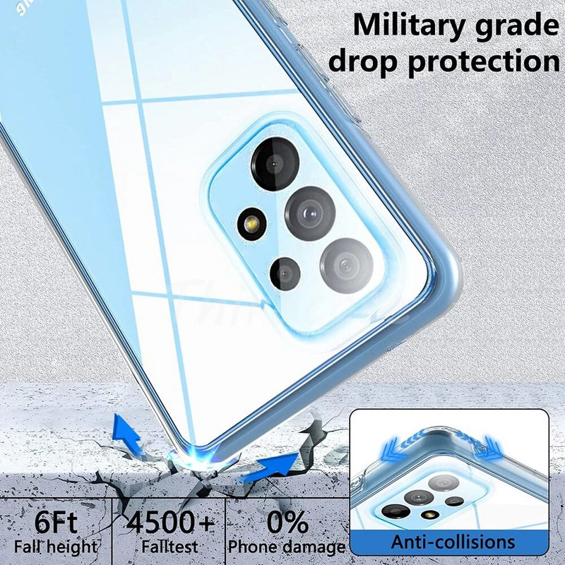 360 Full Body Cover Ütésálló tok Samsung Galaxy A24 A53 A34 A54 A13 A03 A14 A52 A52S A33 A72 A73 A32 A22 A23 5G lökhárítóhoz