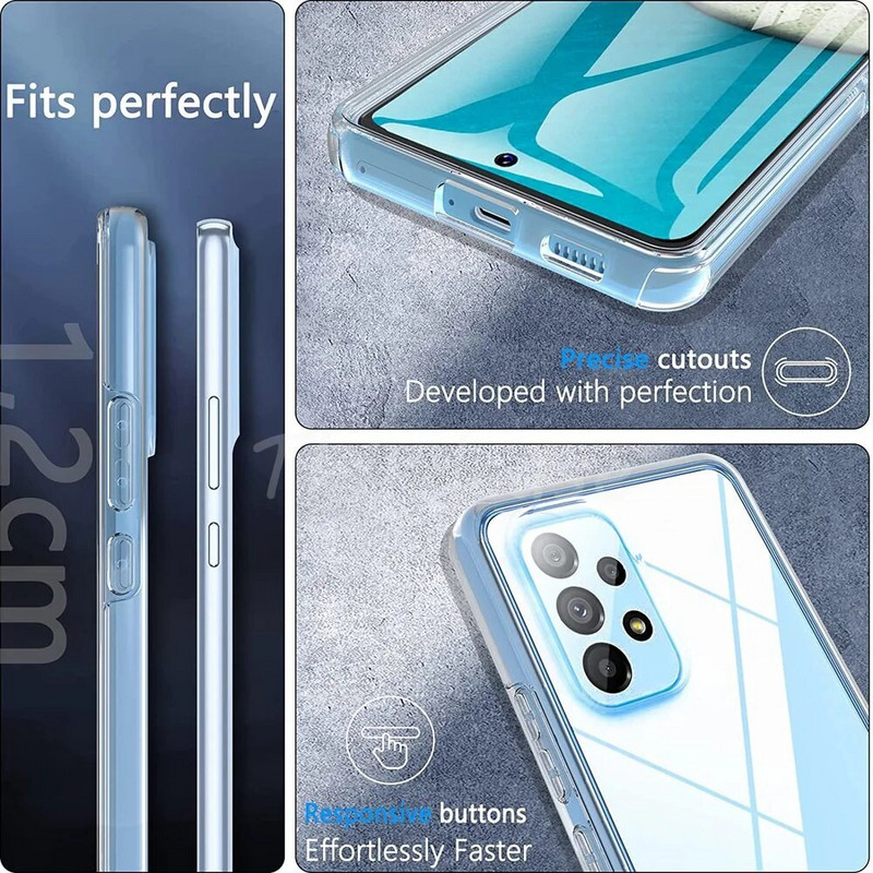 360 Full Body Cover Ütésálló tok Samsung Galaxy A24 A53 A34 A54 A13 A03 A14 A52 A52S A33 A72 A73 A32 A22 A23 5G lökhárítóhoz
