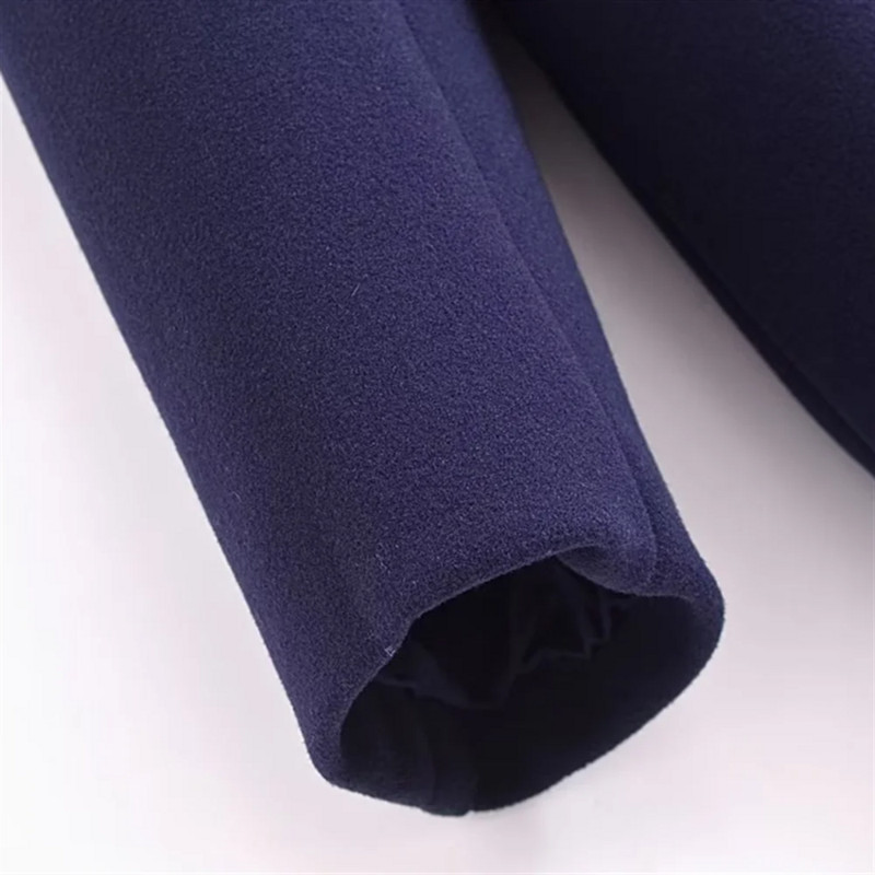 PB&ZA 2023 sügis/talv uus naiste metallist nööpidega polokrae, pikkade varrukatega kaherealine sile villane paksendatud mantel