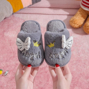 Детски памучни чехли за момчета и момичета Сладки анимационни домакински детски обувки Плюшени детски едноцветни ежедневни чехли Обувки за момиче