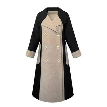 Шикозно дамско зимно палто със средна дължина, поддържащо топлината, дълго стилно голямо дамско палто против бръчки