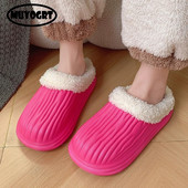 Veekindlad plüüsis sussid, soojad, paksu tald, naiste karvased sussid Kerged Eva talv õues puuvillased kingad, paar kodu liugused siseruumides