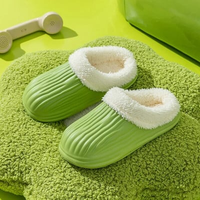 Veekindlad plüüsis sussid, soojad, paksu tald, naiste karvased sussid Kerged Eva talv õues puuvillased kingad, paar kodu liugused siseruumides