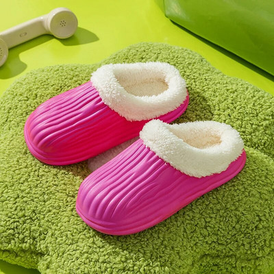 Veekindlad plüüsis sussid, soojad, paksu tald, naiste karvased sussid Kerged Eva talv õues puuvillased kingad, paar kodu liugused siseruumides