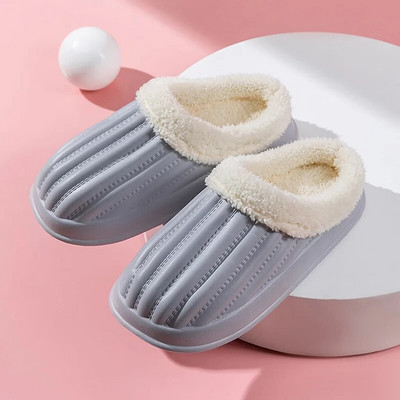 Veekindlad plüüsis sussid, soojad, paksu tald, naiste karvased sussid Kerged Eva talv õues puuvillased kingad, paar kodu liugused siseruumides