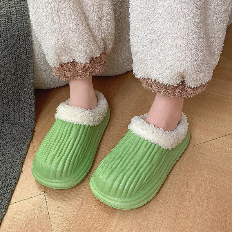 Veekindlad plüüsis sussid, soojad, paksu tald, naiste karvased sussid Kerged Eva talv õues puuvillased kingad, paar kodu liugused siseruumides