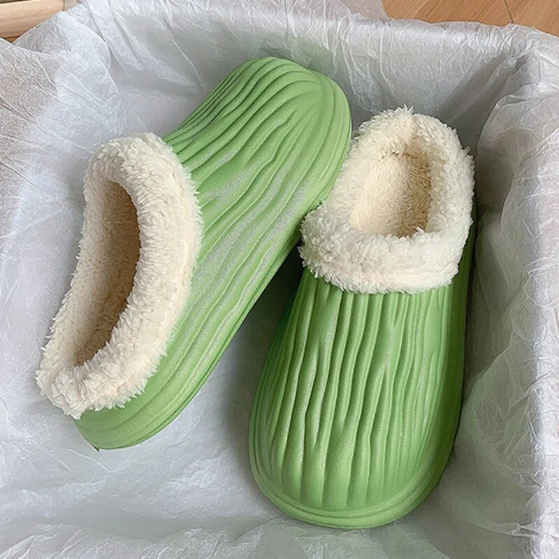 Veekindlad plüüsis sussid, soojad, paksu tald, naiste karvased sussid Kerged Eva talv õues puuvillased kingad, paar kodu liugused siseruumides