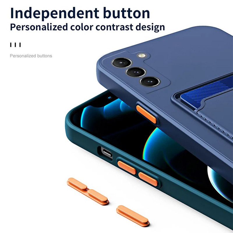 Θήκη μαλακής σιλικόνης για Samsung Galaxy S23 Ultra S22 S21 S20 FE S10 Plus A50 A30 A20 A34 A54 A53 Κάλυμμα κάρτας πορτοφολιού 5G