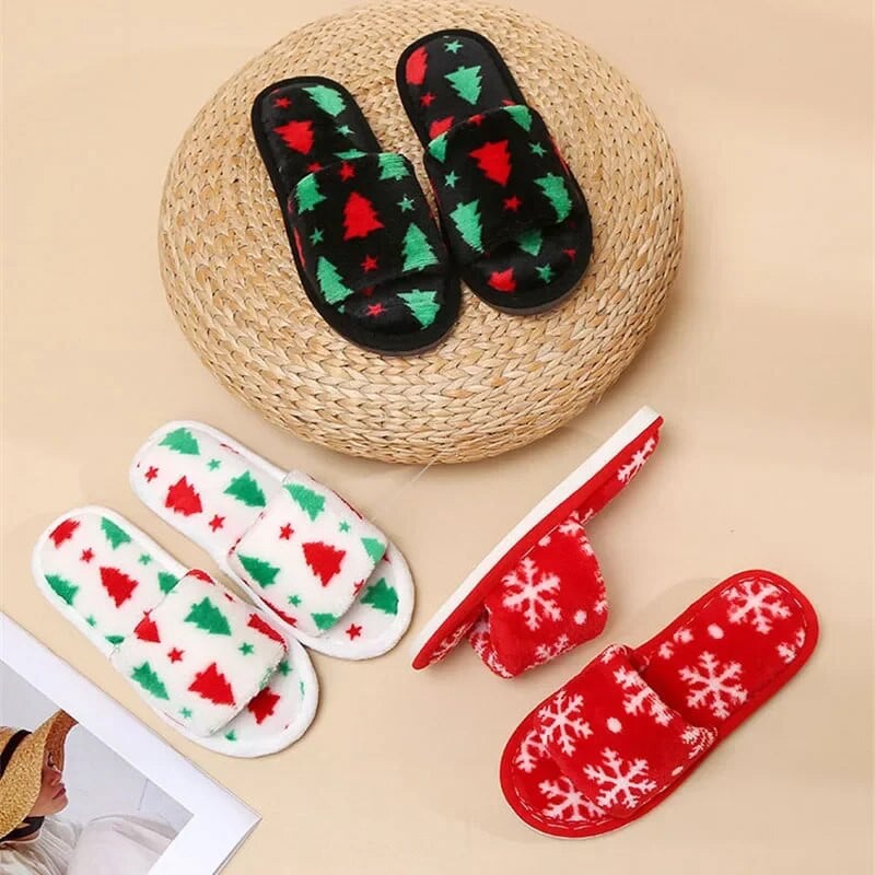 Jõulusussid naistele armsad lumehelbed jõulupuu sussid siseruumides majakingad Palus puuvillased liugused paksu tallaga jalatsid