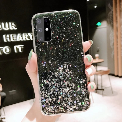 Luksusa Glitter Star korpuss Samsung Galaxy A01 A02 A20E A21S A10 A12 A21 A31 M31 A40 A41 A51 A52 A70 A71 A82 5G silikona vāciņš