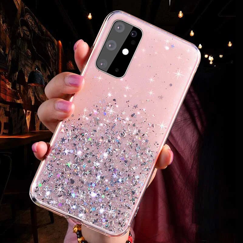 Luksusa Glitter Star korpuss Samsung Galaxy A01 A02 A20E A21S A10 A12 A21 A31 M31 A40 A41 A51 A52 A70 A71 A82 5G silikona vāciņš