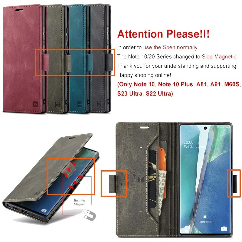 Μαγνητική δερμάτινη θήκη για Samsung Galaxy S23 S22 S21 Ultra S20 FE S10 S9 Plus Note 20 A13 A33 A53 A73 A14 A54 Κάλυμμα καρτών πορτοφολιού