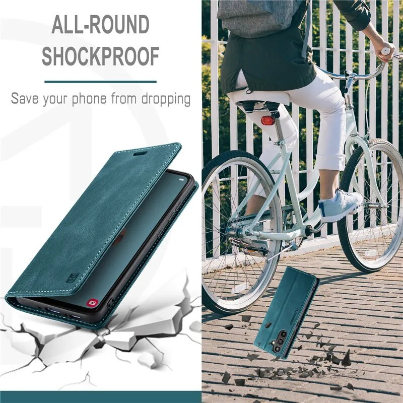 Μαγνητική δερμάτινη θήκη για Samsung Galaxy S23 S22 S21 Ultra S20 FE S10 S9 Plus Note 20 A13 A33 A53 A73 A14 A54 Κάλυμμα καρτών πορτοφολιού