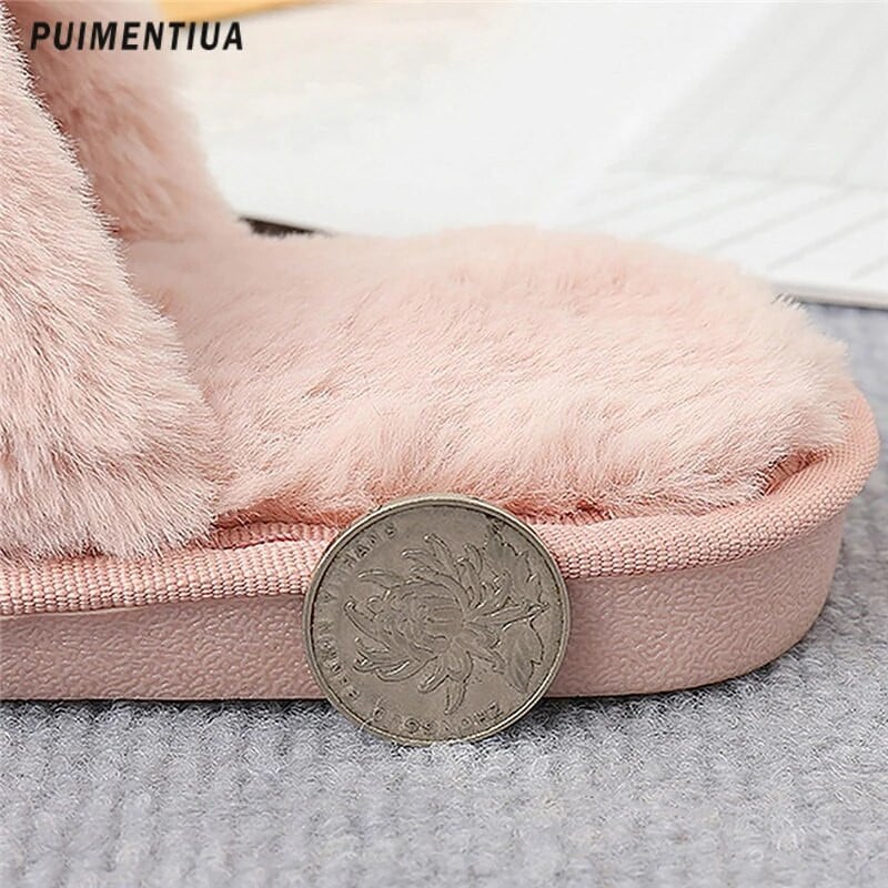 Χειμερινές χνουδωτές παντόφλες Γυναικεία μόδα σταυρωτά γούνινα παντόφλες Home Slides Platform Επίπεδες σαγιονάρες εσωτερικού δαπέδου Γυναικεία γυναικεία παπούτσια 2023