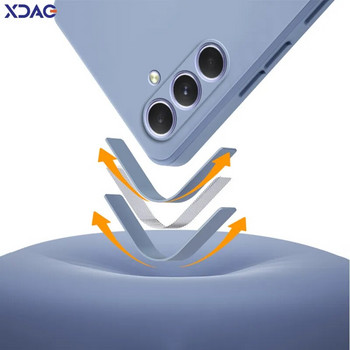 Γνήσια τετράγωνη θήκη τηλεφώνου υγρής σιλικόνης για Samsung Galaxy A54 5G Camera Protective 360 Κάλυμμα SamsungA54 Housing