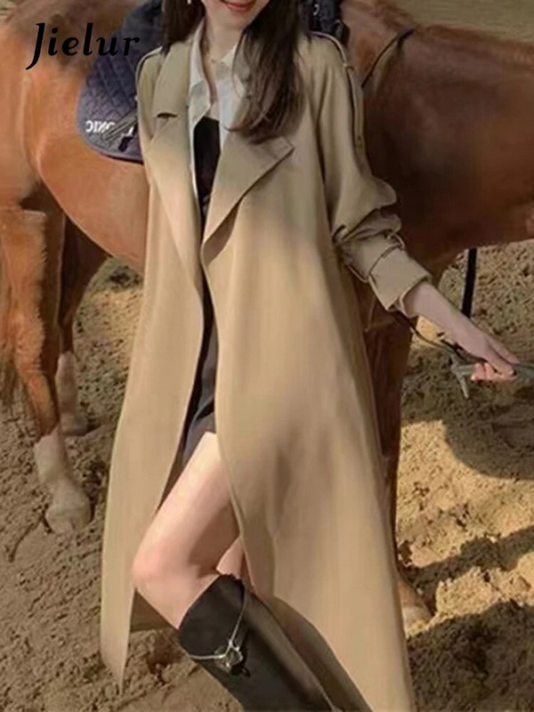 Jielur valge klassikaline mood vabaaja naiste kaevik ühevärviline, magus lahtine elegantne büroo naistele õhuke šikk varrukas naiste kaevik