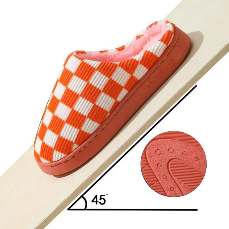 Ruuduline majasuss naiste talvel soe kodu Kawaii multifilm plüüsist siseruumides naljakas armas udune põrandakingad Naiste malelaud