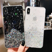 Luxus Gradient Glitter Star tok iPhone 13 mini 12 Pro Max 11 Pro XR XS X iPhone 8 7 6S 6 Plus Soft Clear TPU burkolathoz