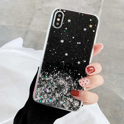 Luxus Gradient Glitter Star tok iPhone 13 mini 12 Pro Max 11 Pro XR XS X iPhone 8 7 6S 6 Plus Soft Clear TPU burkolathoz