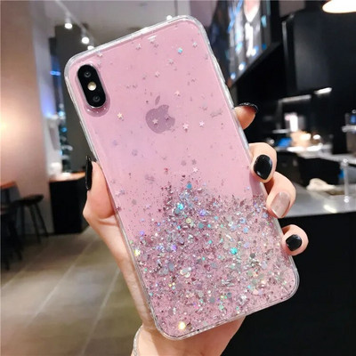 Luxus Gradient Glitter Star tok iPhone 13 mini 12 Pro Max 11 Pro XR XS X iPhone 8 7 6S 6 Plus Soft Clear TPU burkolathoz