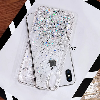 Luxus Gradient Glitter Star tok iPhone 13 mini 12 Pro Max 11 Pro XR XS X iPhone 8 7 6S 6 Plus Soft Clear TPU burkolathoz