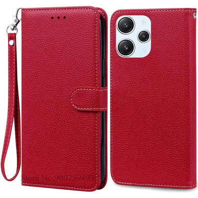 Xiaomi Redmi 12 Case Silicon Leather Wallet Flip Case jaoks Redmi 12 4G Cover Protector Telefoniümbrisele Redmi 12 5G Coque Funda jaoks