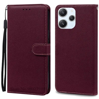 Xiaomi Redmi 12 Case Silicon Leather Wallet Flip Case jaoks Redmi 12 4G Cover Protector Telefoniümbrisele Redmi 12 5G Coque Funda jaoks