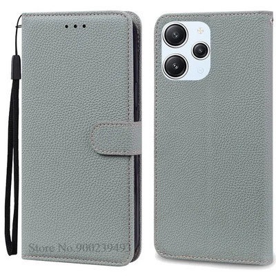 Xiaomi Redmi 12 Case Silicon Leather Wallet Flip Case jaoks Redmi 12 4G Cover Protector Telefoniümbrisele Redmi 12 5G Coque Funda jaoks