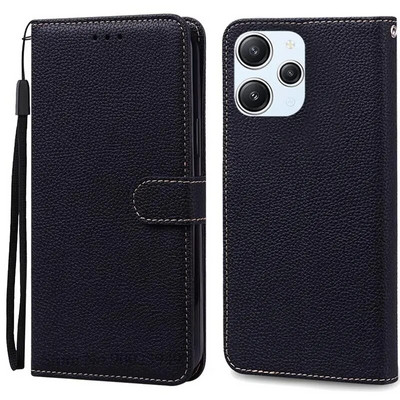 Xiaomi Redmi 12 Case Silicon Leather Wallet Flip Case jaoks Redmi 12 4G Cover Protector Telefoniümbrisele Redmi 12 5G Coque Funda jaoks