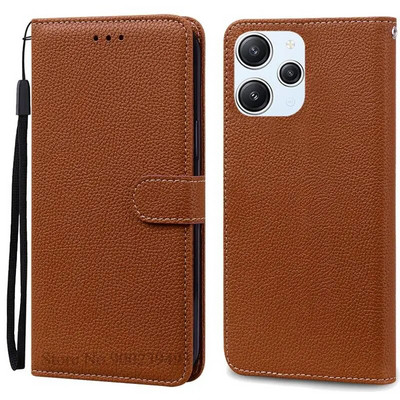 Xiaomi Redmi 12 Case Silicon Leather Wallet Flip Case jaoks Redmi 12 4G Cover Protector Telefoniümbrisele Redmi 12 5G Coque Funda jaoks