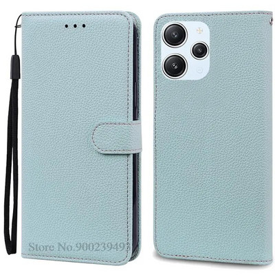Xiaomi Redmi 12 Case Silicon Leather Wallet Flip Case jaoks Redmi 12 4G Cover Protector Telefoniümbrisele Redmi 12 5G Coque Funda jaoks
