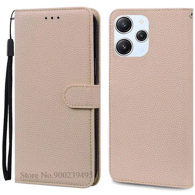Xiaomi Redmi 12 Case Silicon Leather Wallet Flip Case jaoks Redmi 12 4G Cover Protector Telefoniümbrisele Redmi 12 5G Coque Funda jaoks