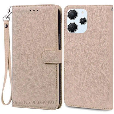 Xiaomi Redmi 12 Case Silicon Leather Wallet Flip Case jaoks Redmi 12 4G Cover Protector Telefoniümbrisele Redmi 12 5G Coque Funda jaoks