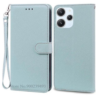 Xiaomi Redmi 12 Case Silicon Leather Wallet Flip Case jaoks Redmi 12 4G Cover Protector Telefoniümbrisele Redmi 12 5G Coque Funda jaoks